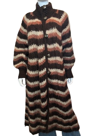 Vintage Wool/Mohair Striped Duster
