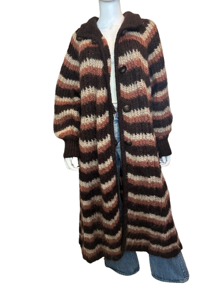 Vintage Wool/Mohair Striped Duster