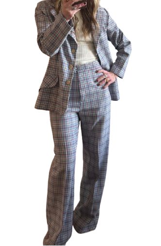 Vintage 1970s Plaid Suit
