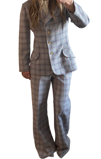 Vintage 1970s Plaid Suit