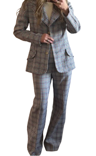 Vintage 1970s Plaid Suit