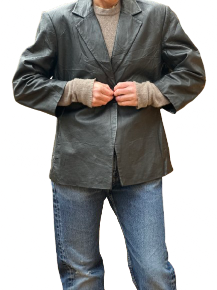 Vintage Black Leather Blazer