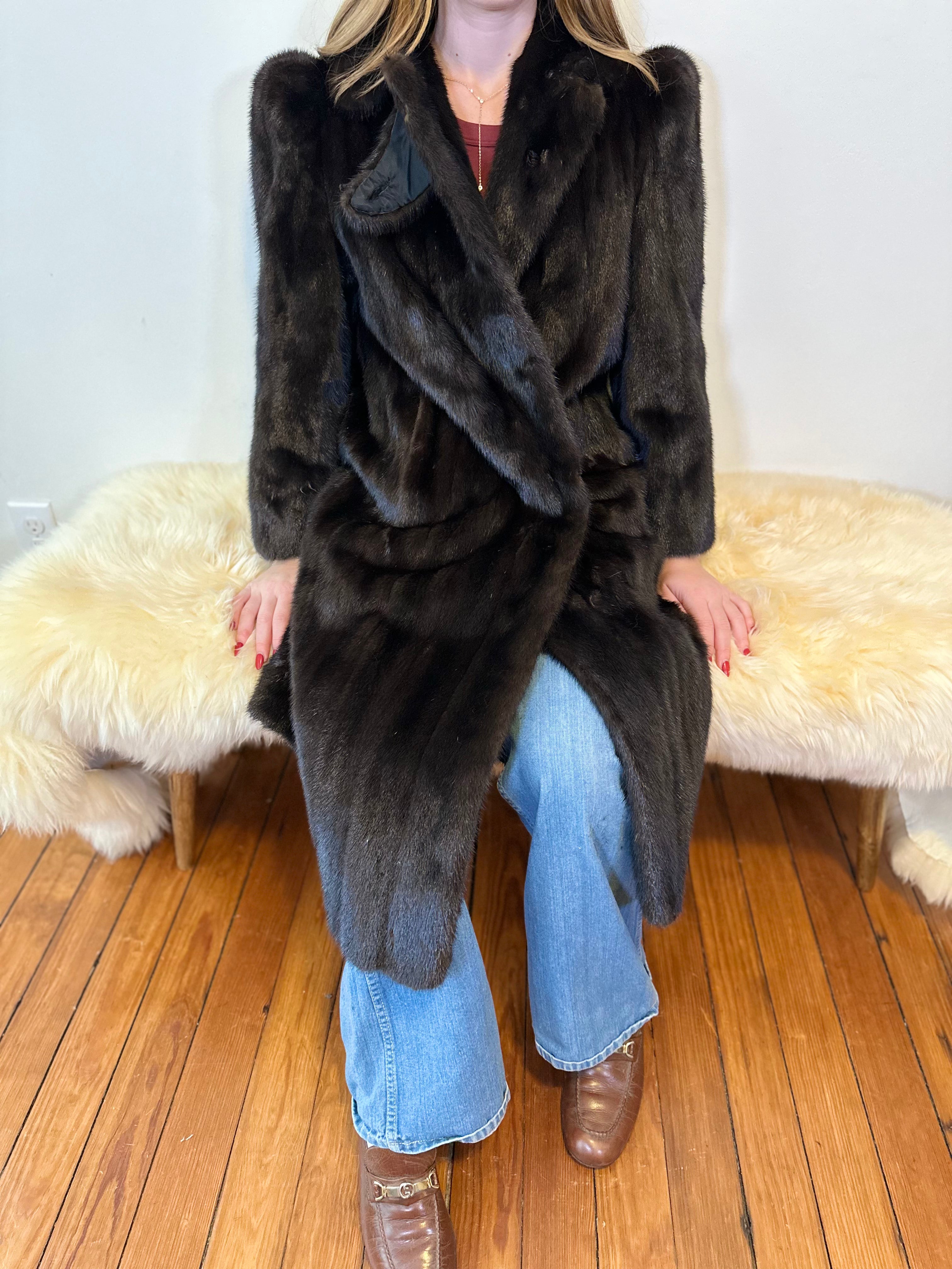 Vintage Late 80s Long Mink Coat