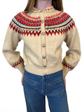 Vintage 70s Wool Fair Aisle Cardigan