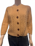 Vintage 70s Hand Knit Fisherman Cardigan