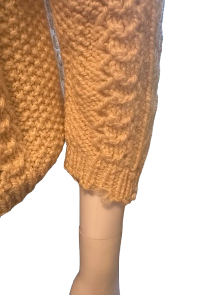 Vintage 70s Hand Knit Fisherman Cardigan