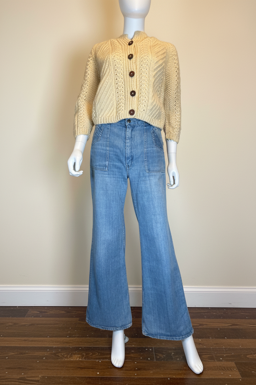 Vintage 1970s Denim Sailor Pant