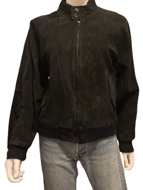 Vintage Black Suede Bomber