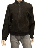 Vintage Black Suede Bomber