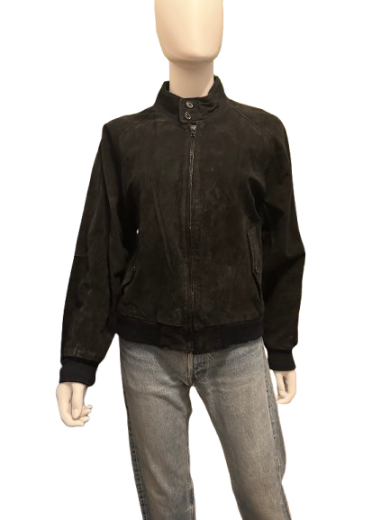 Vintage Black Suede Bomber