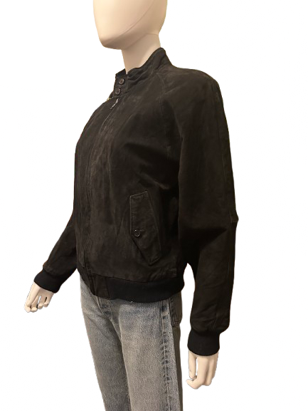 Vintage Black Suede Bomber