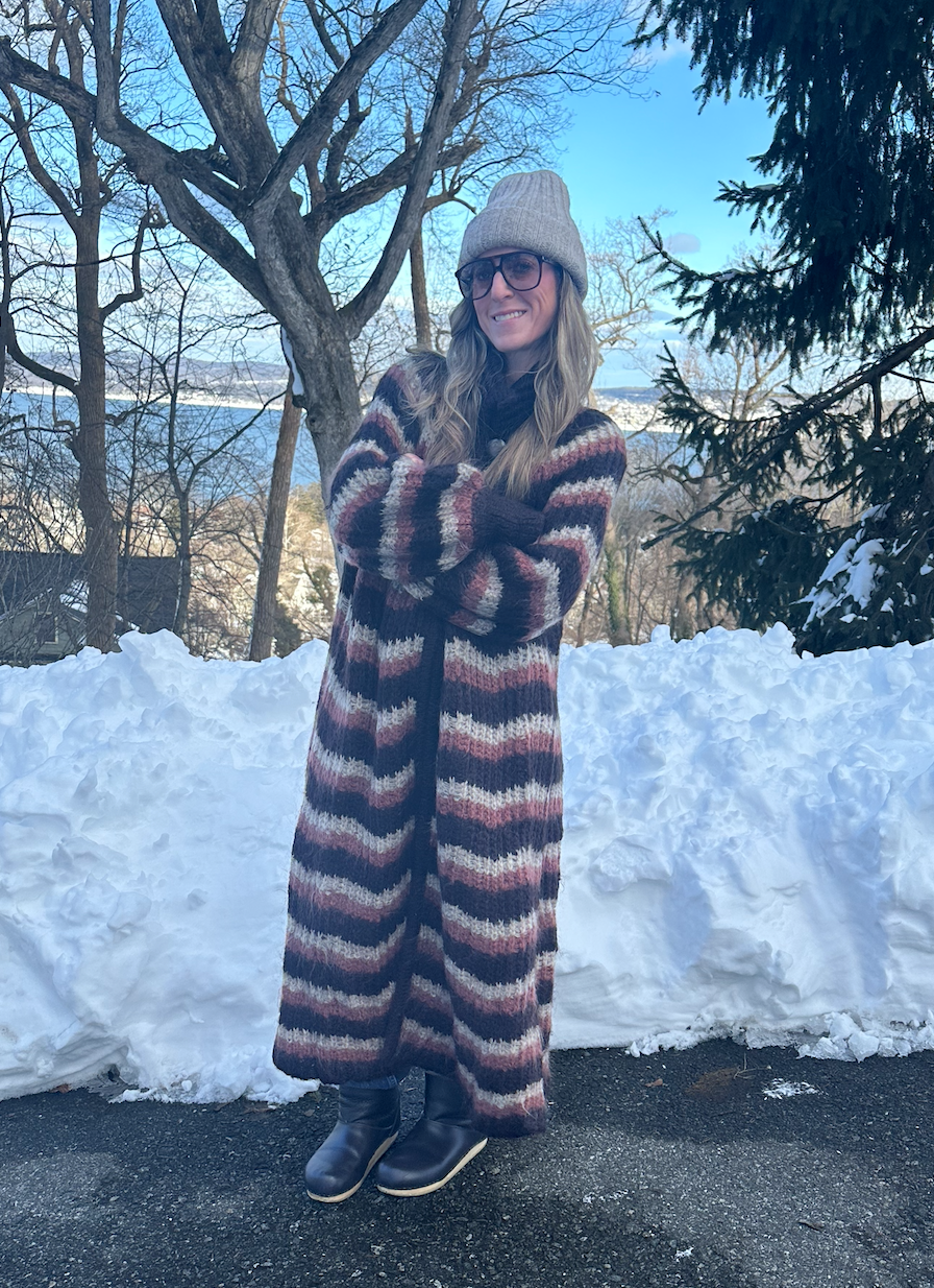 Vintage Wool/Mohair Striped Duster