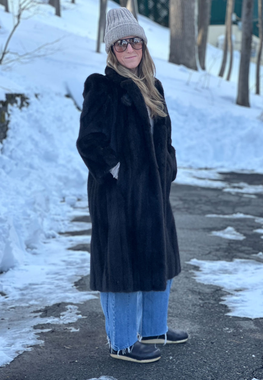 Vintage Late 80s Long Mink Coat