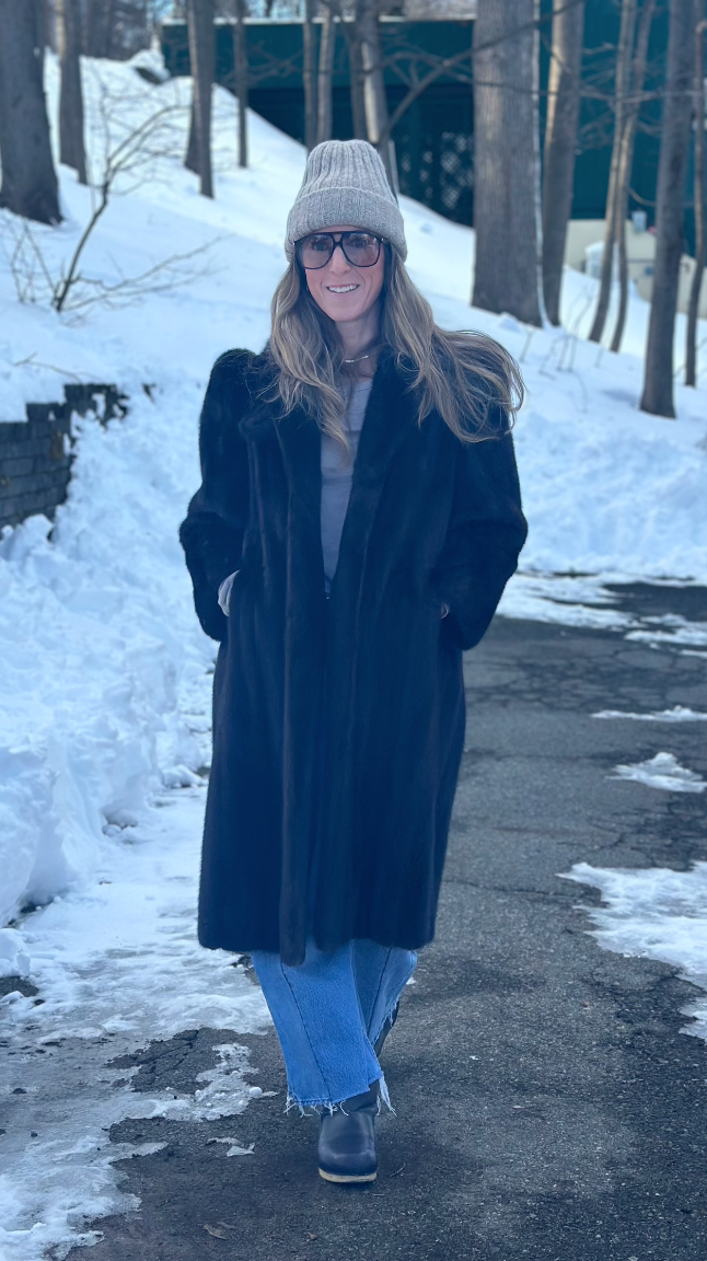 Vintage Late 80s Long Mink Coat