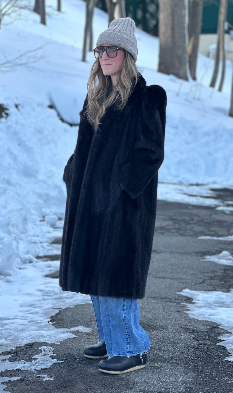 Vintage Late 80s Long Mink Coat